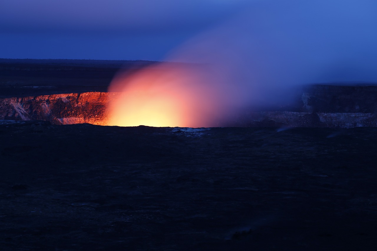 volcano erupting